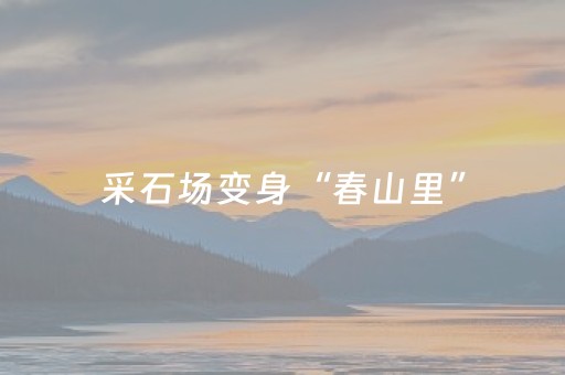 采石场变身“春山里”
