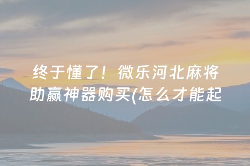 终于懂了！微乐河北麻将助赢神器购买(怎么才能起到好牌)
