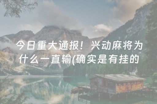 今日重大通报！兴动麻将为什么一直输(确实是有挂的)