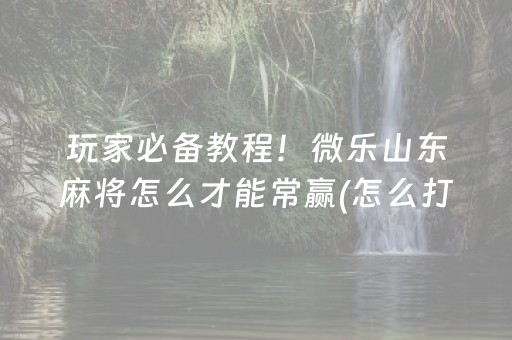 玩家必备教程！微乐山东麻将怎么才能常赢(怎么打才能赢)
