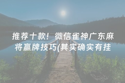 推荐十款！微信雀神广东麻将赢牌技巧(其实确实有挂)