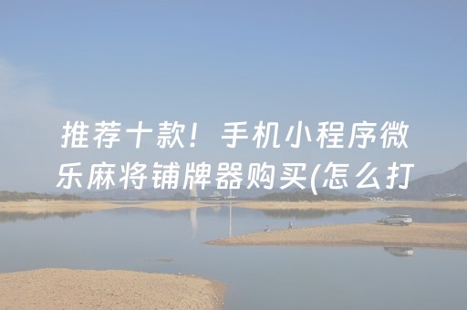 推荐十款！手机小程序微乐麻将铺牌器购买(怎么打容易赢)
