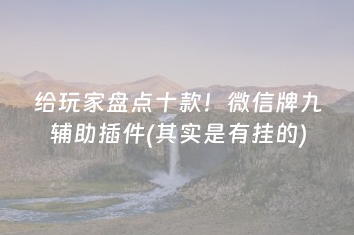 给玩家盘点十款！微信牌九辅助插件(其实是有挂的)