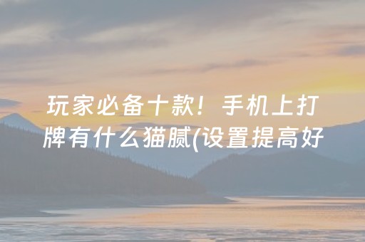 玩家必备十款！手机上打牌有什么猫腻(设置提高好牌几率)