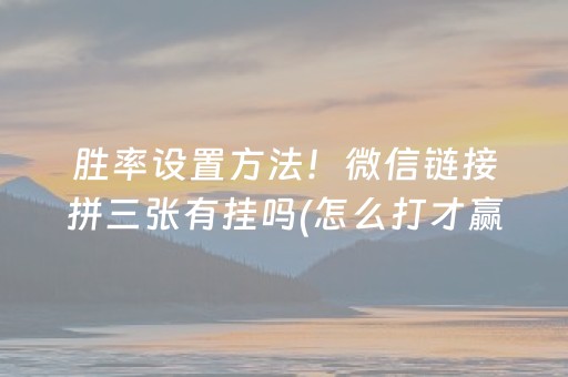 玩家必备教程“微信小程序财神十三水辅助”（输赢规律)