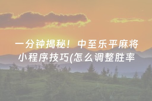 玩家必备攻略“微乐捉鸡麻将控牌器”（必赢神器辅助器)