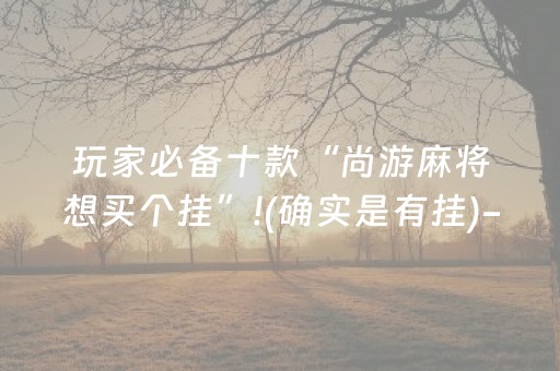 玩家必备十款“尚游麻将想买个挂”!(确实是有挂)-抖音