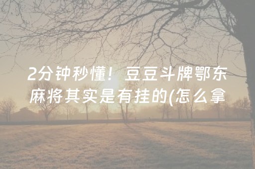2分钟秒懂！豆豆斗牌鄂东麻将其实是有挂的(怎么拿到好牌)
