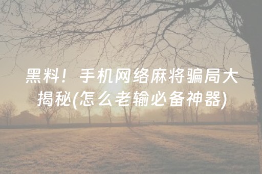 玩家必备教程“小程序麻将辅牌器购买”（助赢神器购买)