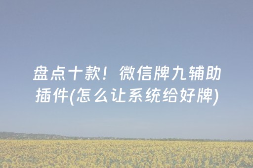 盘点十款！微信牌九辅助插件(怎么让系统给好牌)