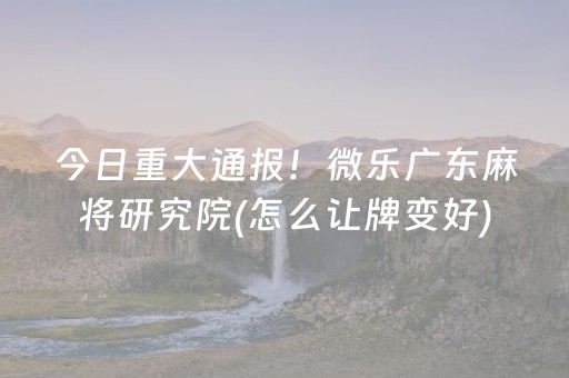 玩家必看科普“雀神广东麻将插件骗局最新曝光”（免费专用神器)