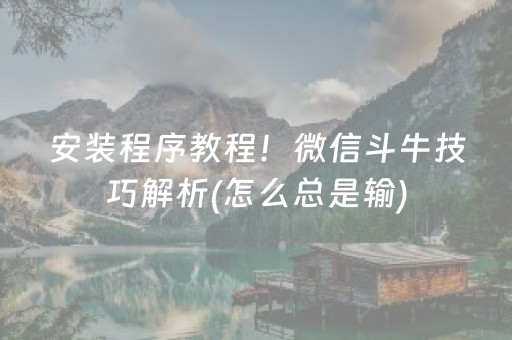 安装教程“微乐宁夏麻将助赢神器”（透明器教程)