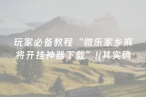 玩家必备教程“微乐家乡麻将开挂神器下载”!(其实确实有挂)-抖音