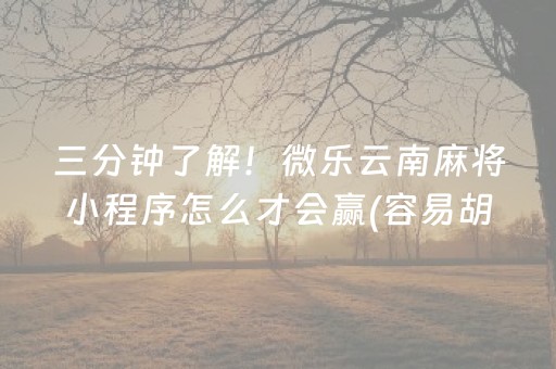 胜率设置方法“微信小程序里的麻将确实有挂吗”（控牌神器)