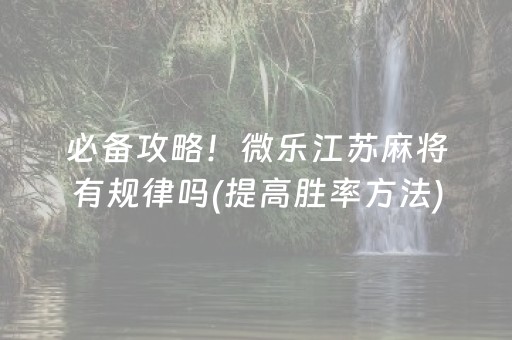 玩家必看“微信小程序麻将作假视频”（输赢规律)