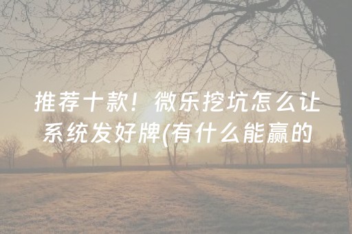 玩家必备教程“微乐够级怎么拿到好牌”（怎么增加胜率)