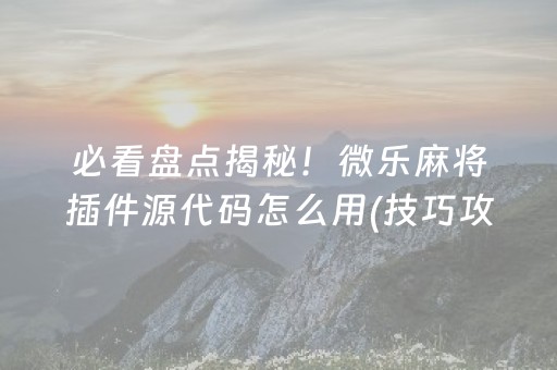 介绍十款“微乐海南麻将辅助器插件”（开挂辅助器插件)