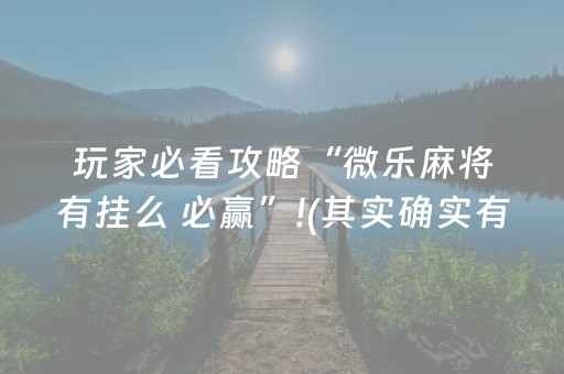 大神教教你“微乐河南麻将专用神器下载”（自建房怎么赢)
