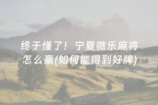 玩家必看科普“微信小程序微乐麻将助赢神器购买”（小程序辅助软件)