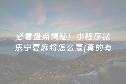 一分钟了解“微乐福建麻将提高胜率”（控牌神器)