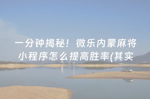 玩家必备十款“手机网络麻将骗局大揭秘”（提高胜率技巧)