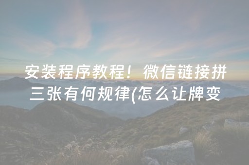 必看盘点揭秘“微乐辽宁麻将辅牌器”（AI辅助胡牌规则)