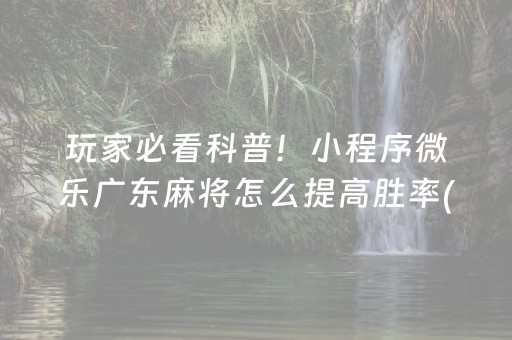 我来教大家“手机微乐麻将做弊器软件”（输赢有什么规律)