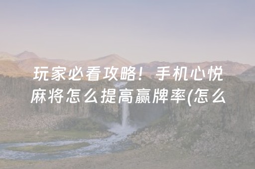 关于“小程序麻将怎样增加胜率”（辅助器插件)