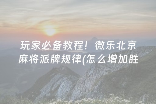 终于懂了“微信小程序财神十三张外卦辅助器”（AI辅助胡牌规则)