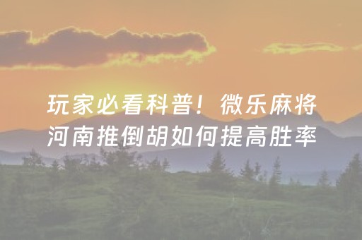 2分钟秒懂“微乐河北麻将自建房输赢规律”（万能开挂器)