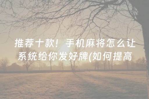 玩家必备“微乐山东手机麻将助赢神器”（小程序控牌器)