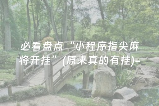 必看盘点“小程序指尖麻将开挂”(原来真的有挂)-抖音