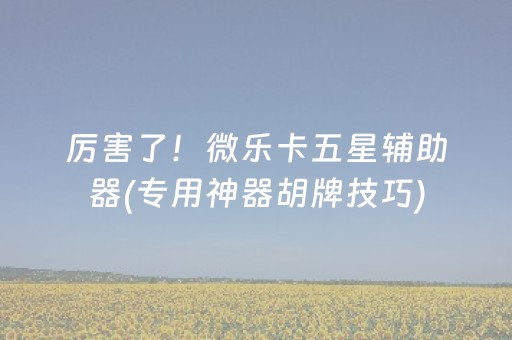 7分钟揭秘“微乐宁夏麻将插件购买”（怎么能得到好牌)