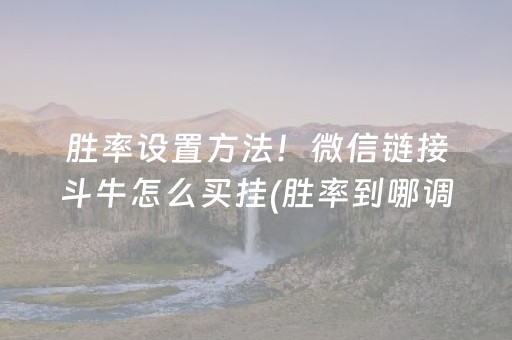胜率设置方法！微信链接斗牛怎么买挂(胜率到哪调)