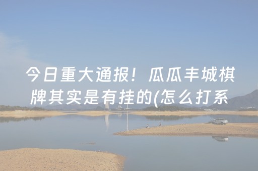今日重大通报！瓜瓜丰城棋牌其实是有挂的(怎么打系统才能给好牌)