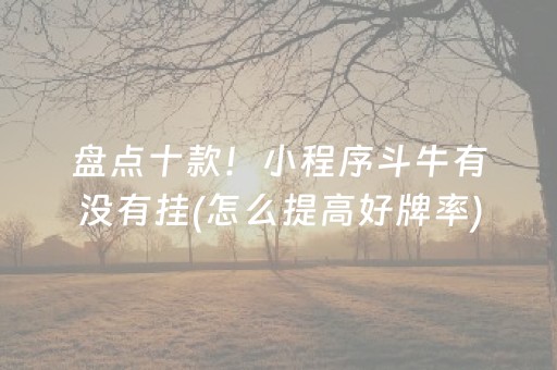 盘点十款！小程序斗牛有没有挂(怎么提高好牌率)
