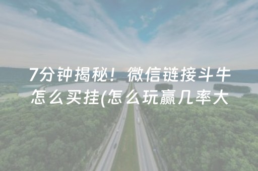 7分钟揭秘！微信链接斗牛怎么买挂(怎么玩赢几率大)