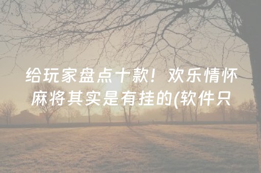 给玩家盘点十款！欢乐情怀麻将其实是有挂的(软件只赢不输)