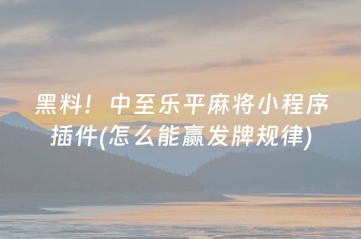 必看盘点揭秘“微乐挖坑辅助器通用版”（辅牌器插件购买)
