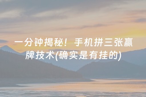 一分钟揭秘！手机拼三张赢牌技术(确实是有挂的)