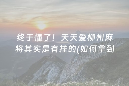 终于懂了“微乐捉鸡麻将控牌器”（怎么能得到好牌)
