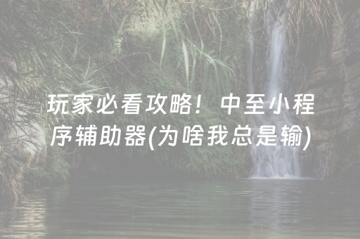 玩家必看科普“微乐陕西麻将助赢神器购买”（必赢神器辅助器)