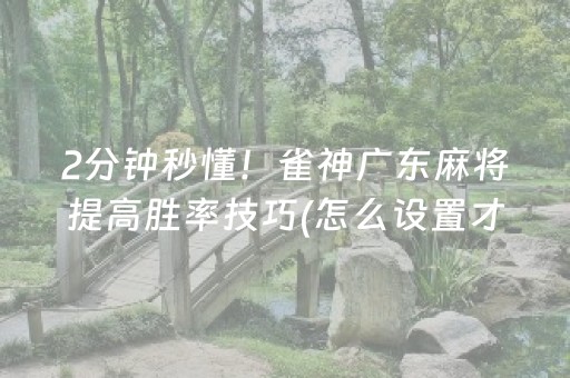 2分钟秒懂！雀神广东麻将提高胜率技巧(怎么设置才能赢)
