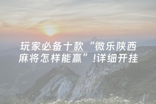 安装教程“微信雀神麻将输赢规律”（透明器教程)
