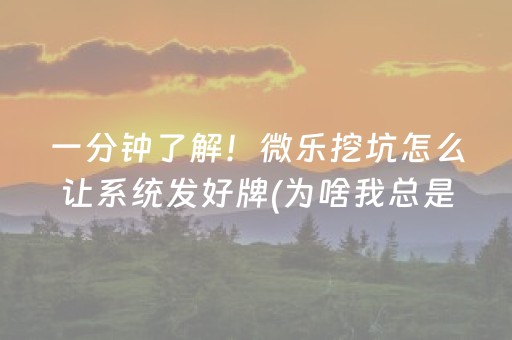 一分钟了解“微信小程序微乐麻将如何提高胜率”（输赢有什么规律)