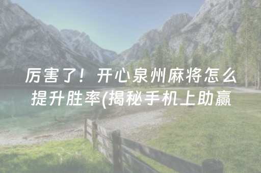 厉害了！开心泉州麻将怎么提升胜率(揭秘手机上助赢神器)