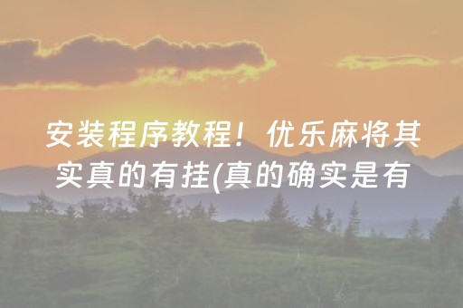 安装程序教程！优乐麻将其实真的有挂(真的确实是有挂)