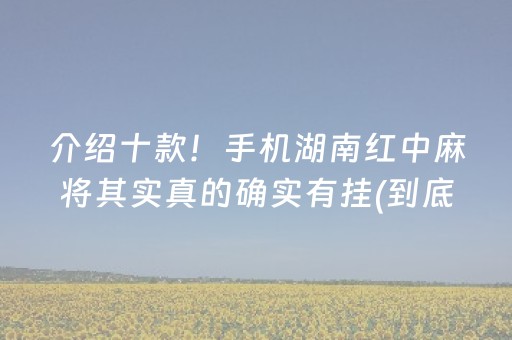 介绍十款！手机湖南红中麻将其实真的确实有挂(到底是不是有挂)