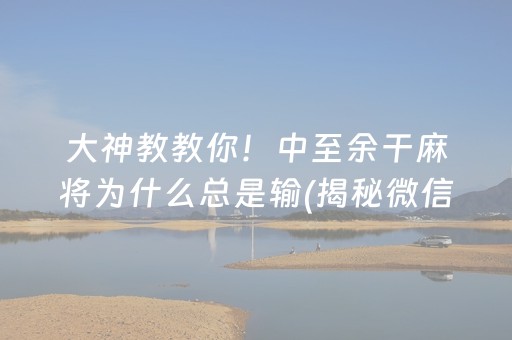大神教教你！中至余干麻将为什么总是输(揭秘微信里输赢规律)