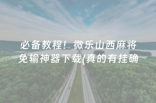 必备教程！微乐山西麻将免输神器下载(真的有挂确实有挂)